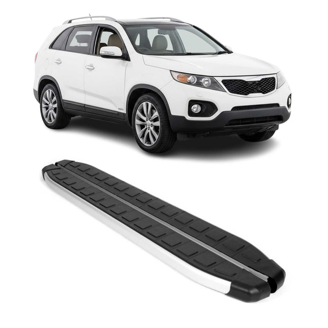 Schweller Seitenbretter Trittbretter für Kia Sorento 2 XM 2009-2013 Alu Schwarz