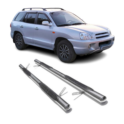 Edelstahl Trittbretter Schwellerrohre für Hyundai Santa Fe 2006-2012 Silber