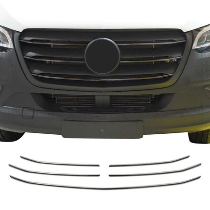 Kühlergrill Grillleisten für Mercedes Sprinter 907 910 2018-2026 Chrom Dunkel 5x