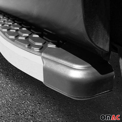 Alu Trittbretter Seitenschweller für Dacia Jogger 2022-2026 Schwarz Silber 2tlg