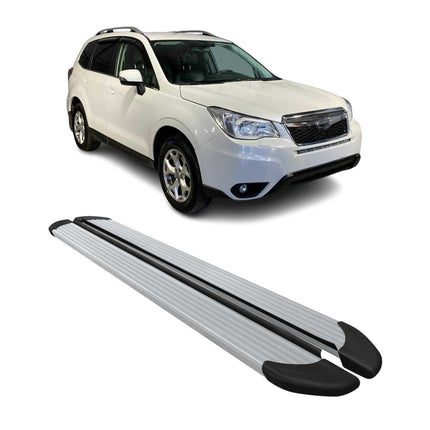 Seitenschweller Trittbretter Schweller für Subaru Forester IV 2013-2018 Alu Grau