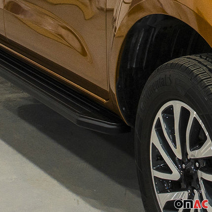 Trittbretter Seitenschweller für Nissan Navara 2015-2024 Alu Schwarz ABE