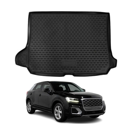 Kofferraummatte Kofferraumwanne für Audi Q2 2017-2026 Gummi TPE Schwarz
