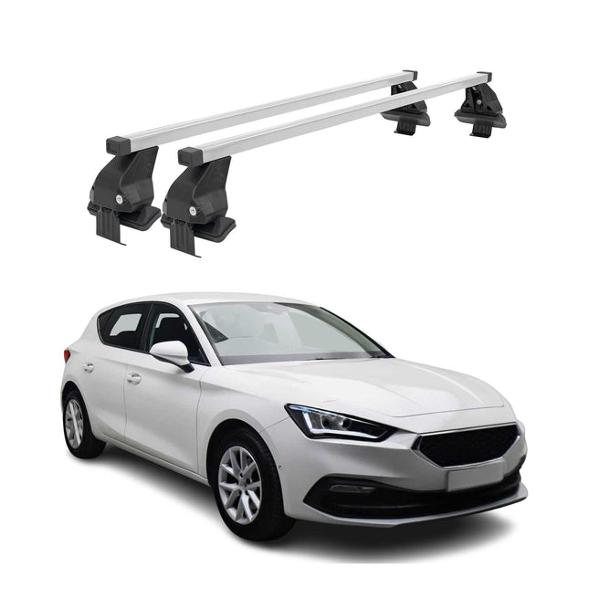 Menabo Dachträger Grundtäger für Seat Leon 2020-2026 50kg Stahl Silber 2 tlg