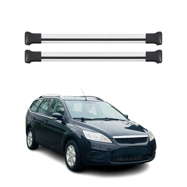 Dachträger Grundtäger für Ford Focus Turnier 2004-2011 75kg Silber Alu 2 tlg