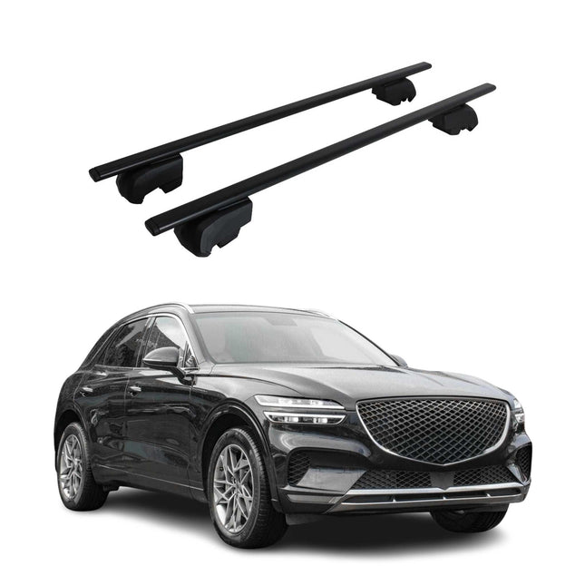 Dachträger Grundtäger für Genesis GV60 2022-2026 75kg Metall Schwarz 2 tlg