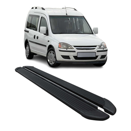 Trittbretter Seitenschweller für Opel Combo 2001-2011 Aluminium Schwarz 2 tlg