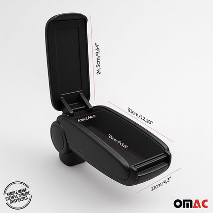 Mittelarmlehne Armlehne Mittelkonsole für Ford Focus 2011-2014 PU-Leder Schwarz