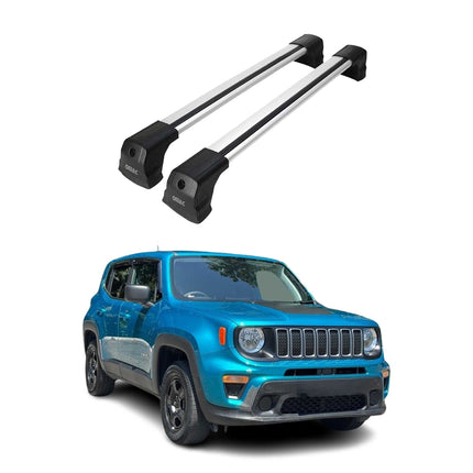 Dachträger Grundtäger für Jeep Renegade 2015-2025 75kg Aluminium Silber 2 tlg