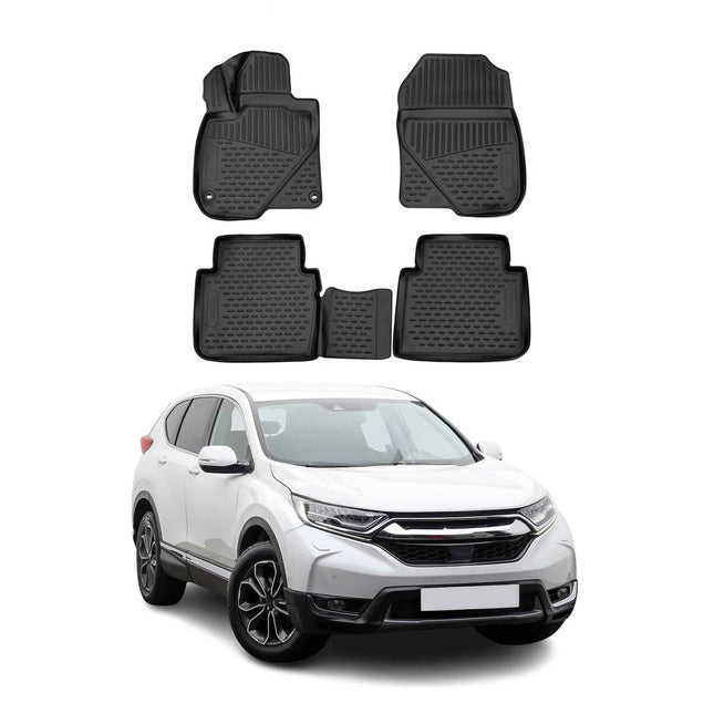OMAC Gummimatten Fußmatten für Honda CR-V 2018-2022 TPE Automatten Schwarz 4x