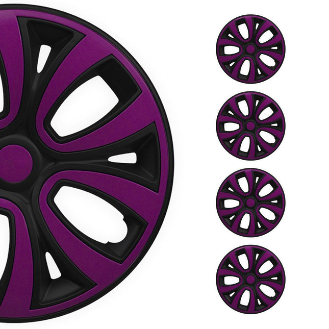 4x Radblenden Radzierblenden Radkappen 15" Zoll Stahlfelgen Schwarz-Lila