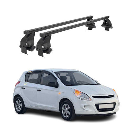 Menabo Dachträger Grundtäger für Hyundai i20 2008-2014 50kg Stahl Schwarz 2 tlg