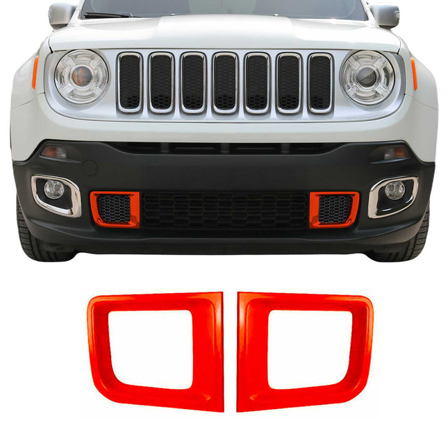 Kühlergrill Leisten Grillleisten für Jeep Renegade 2015-2019 ABS Orange 2x