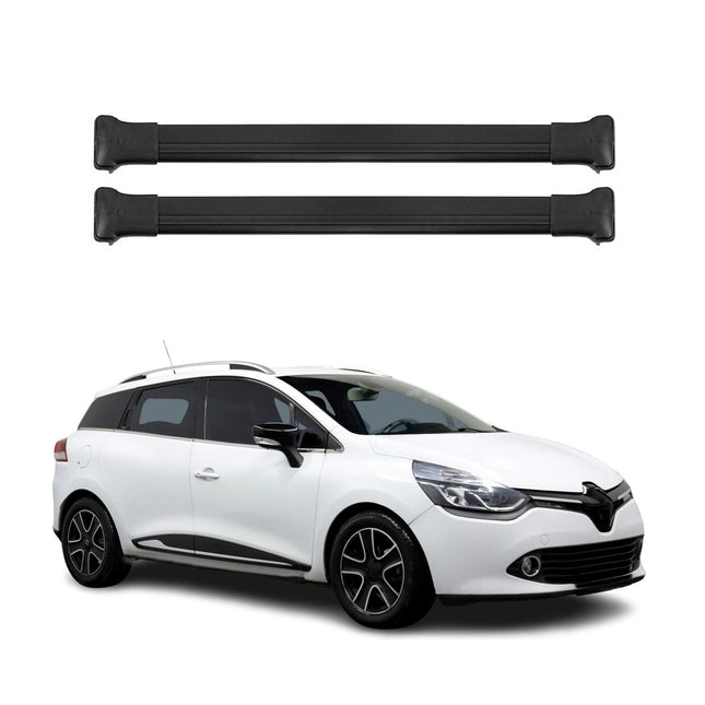 Dachträger Grundtäger für Renault Clio Grandtour 2012-2019 75kg Alu Schwarz 2x