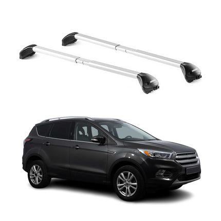 Dachträger Grundtäger für Ford Kuga II 2012-2019 100kg Aluminium Silber 2x ABE