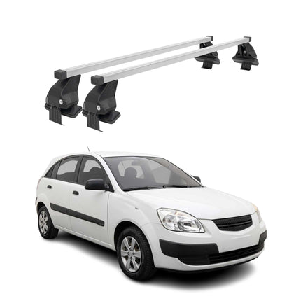 Menabo Dachträger Grundtäger für Kia Rio Schrägheck 2005-2011 50kg Stahl Grau 2x