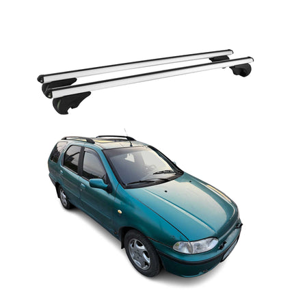Dachträger Grundtäger für Fiat Palio 1996-2007 75kg Aluminium Silber 2 tlg