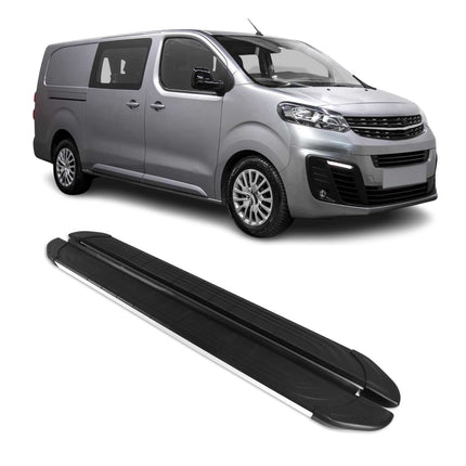 Trittbretter Seitenschweller für Opel Vivaro C 2019-2026 L1 Alu Schwarz Grau