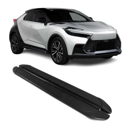 Trittbretter Seitenschweller für Toyota C-HR AX20 2023-2026 Aluminium Schwarz 2x