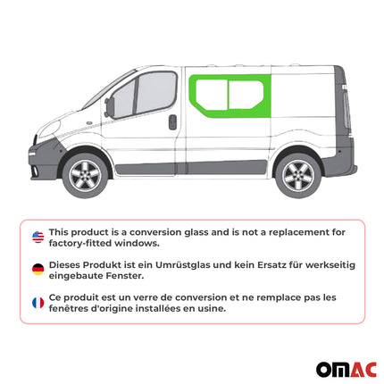 Seitenfenster Schiebefenster für Nissan Primastar 2001-2014 Vorne Links L1 L2
