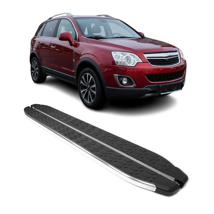 Trittbretter Seitenschweller für Opel Antara 2006-2015 Edelstahl Schwarz Silber