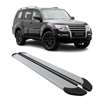 Seitenschweller Trittbretter Schweller für Mitsubishi Pajero 2006-2021 Alu Grau