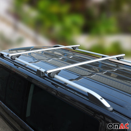 Dachreling + Dachträger SET für VW Caddy 2003-2026 L1 Kurzer Aluminium Silber 4x