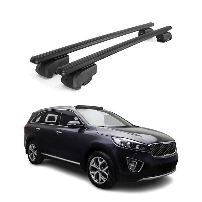 Dachträger Gepäckträger für Kia Sorento 2016-2020 ABE Aluminium Schwarz 2x