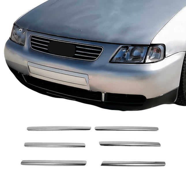 Kühlergrill Leisten Grillleisten für Audi A3 8L 1996-2000 Edelstahl Chrom 6tlg