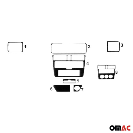 Innenraum Dekor Cockpit für Audi A4 Limo Avant 8D B5 1994-2001 Alu Optik 7x