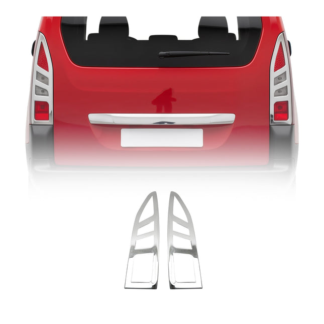 Rücklicht Leisten Heckleuchte für Peugeot Partner Tepee 2008-2012 Edelstahl 2tlg