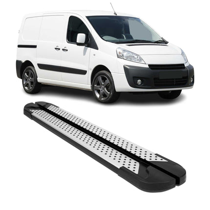 Alu Seitenbretter Trittbretter für Peugeot Expert 2007-2016 Kurzer Schwarz