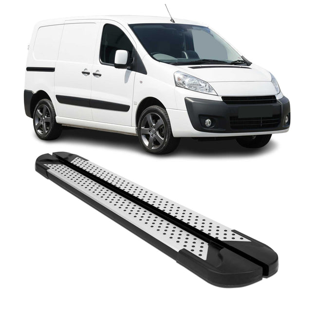 Alu Seitenbretter Trittbretter für Peugeot Expert 2007-2016 Kurzer Schwarz