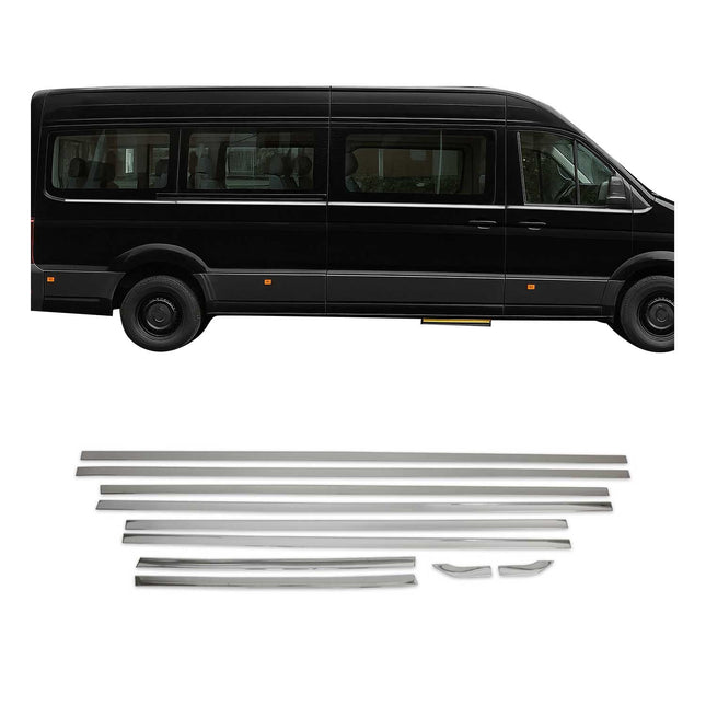 Fensterleisten Zierleisten für VW Crafter 2017-2026 L3/L4 Radstand Chrom 10tlg