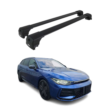 Dachträger Grundtäger für VW Passat B9 Variant 2024-2026 75kg Schwarz Alu 2tlg