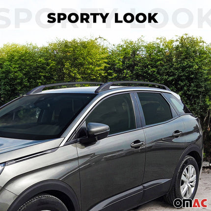 Aluminium Dachreling Relingträger für Fiat 500L 2013-2024 Schwarz 2tlg