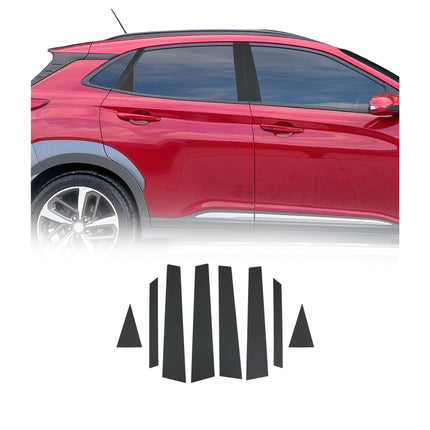 B-Säule Türsäulen Verkleidung für Hyundai Kona 2017-2020 Chrom Kohlefaserfolien
