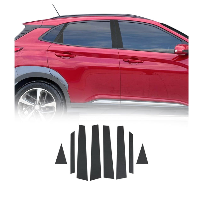 B-Säule Türsäulen Verkleidung für Hyundai Kona 2017-2020 Chrom Kohlefaserfolien