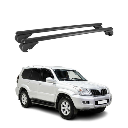 Dachträger für Toyota Land Cruiser J12 2002-2009 Gepäckträger Alu Schwarz 2x
