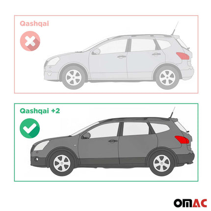 Edelstahl Trittbretter Schwellerrohre für Nissan Qashqai +2 NJ10 2008-14 Silber