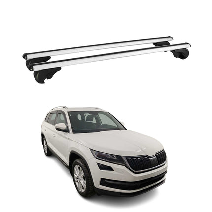 Dachträger Grundtäger für Skoda Kodiaq 2016-2024 75kg Aluminium Silber 2tlg