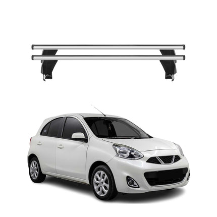 Menabo Dachträger Grundtäger für Nissan Micra 2017-2023 50kg Alu Silber 2 tlg