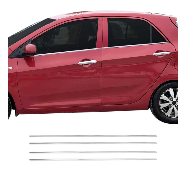 Fensterleisten Zierleisten für Kia Picanto Schrägheck 2011-2017 Edelstahl 4tlg