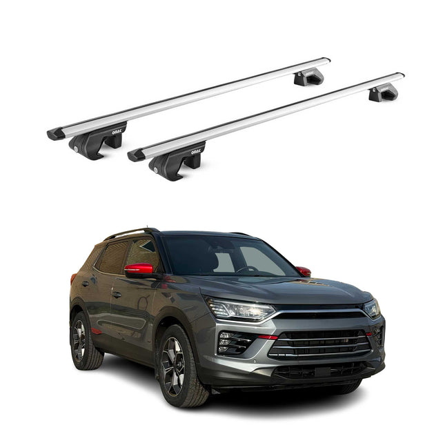Dachträger Grundtäger für Ssangyong Korando 2019-2026 5 tür 90kg Alu Grau 2x ABE