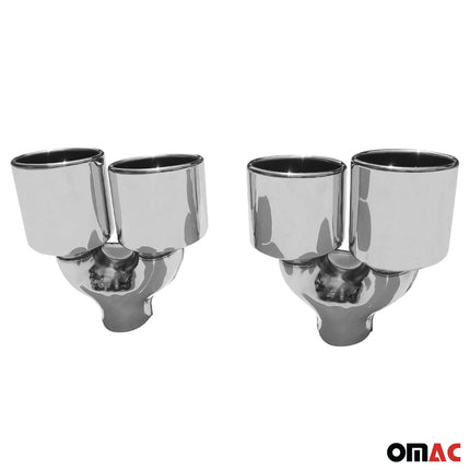 Sportauspuff Auspuffblende Chrom Edelstahl V2A 304 nur passend 2 Endrohr R+L