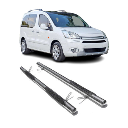 Edelstahl Trittbretter Schwellerrohre für Citroen Berlingo 2008-2018 Silber