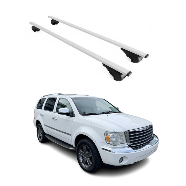 Dachträger Grundtäger für Chrysler Aspen 2007-2009 75kg Metall Silber 2 tlg