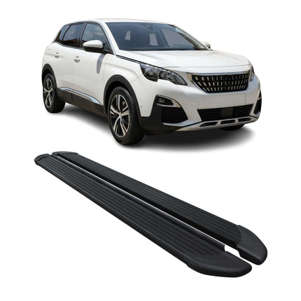 Seitenschweller Trittbretter Schweller für Peugeot 3008 2016-2024 Alu Schwarz