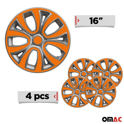 4 Stück Radblenden Radkappen Radzierblenden 16 Zoll Stahlfelgen Orange 4x