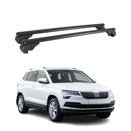 Dachträger Grundtäger für Skoda Karoq 2017-2026 75kg Aluminium Schwarz 2 tlg